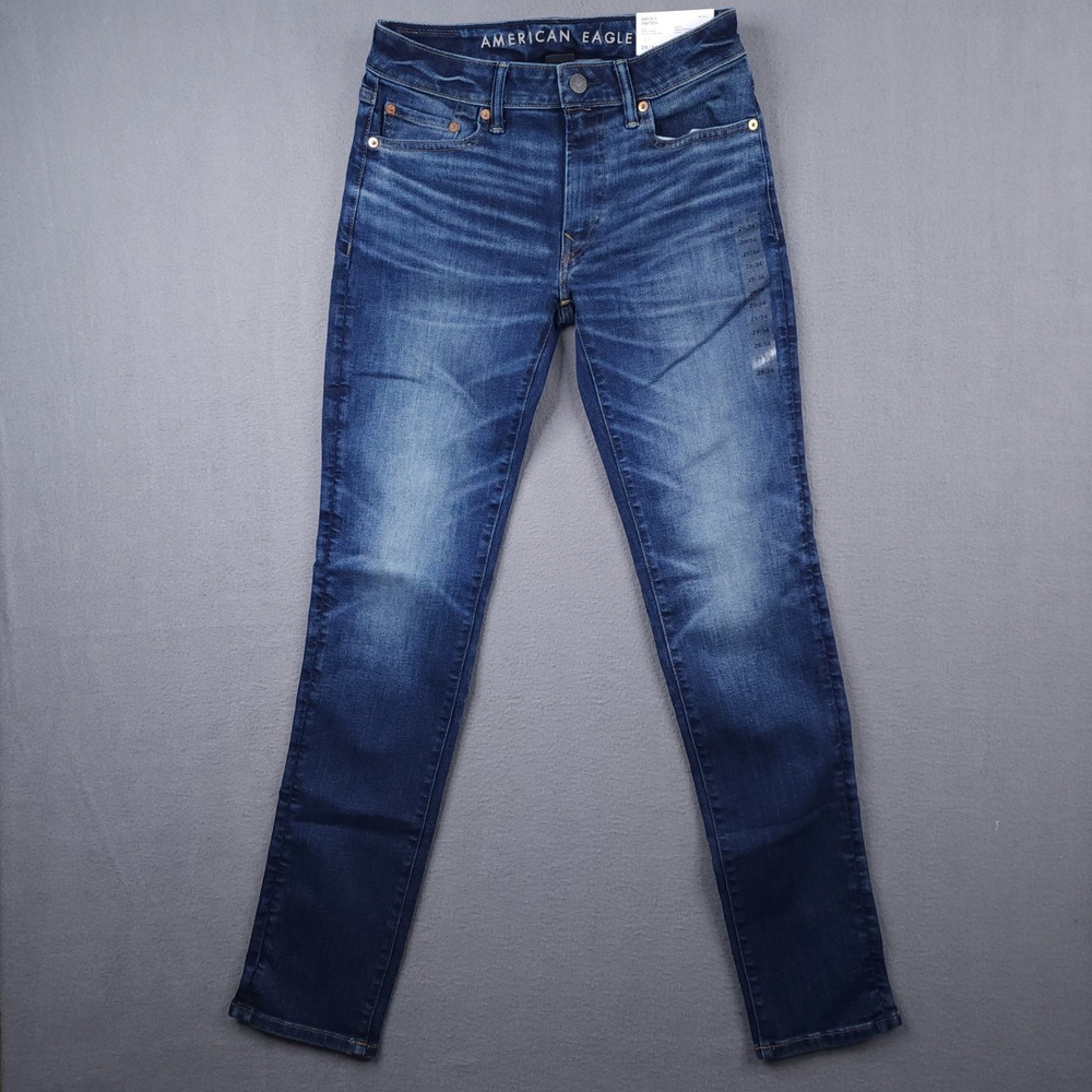American Eagle Airflex Temp Tech Slim Jeans Deeply Cobalt Blue 29x34 NWT